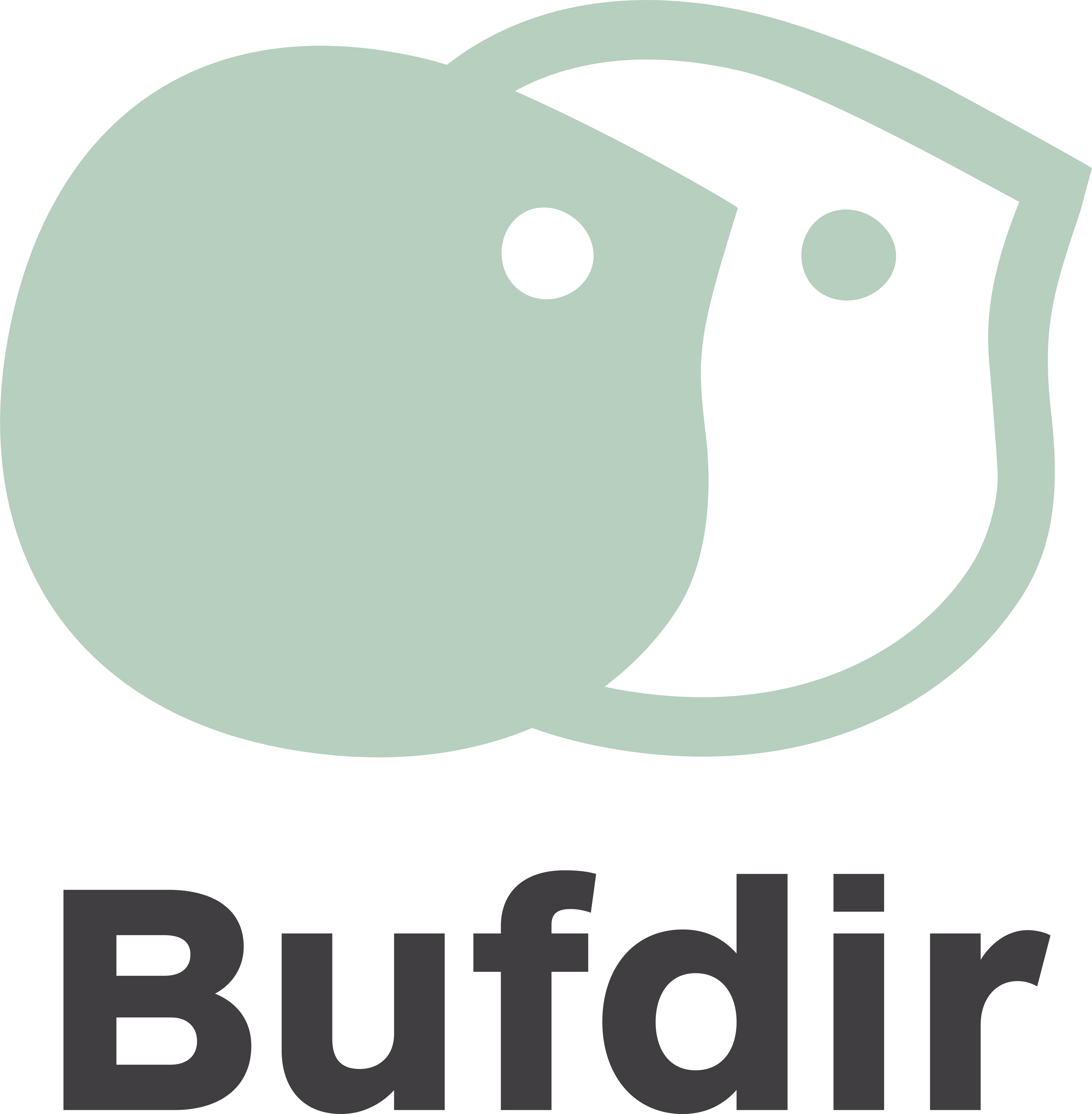 Bufdir sin logo med to stiliserte profiler av menneskehode og tekst Bufdir